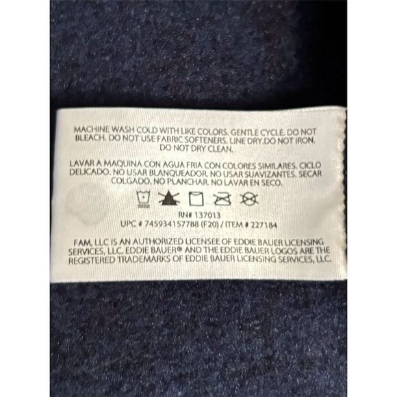 Eddie Bauer Men's Blue Fleece Quarter Zip Pullover Sweater Size XL - Picture 6 of 8